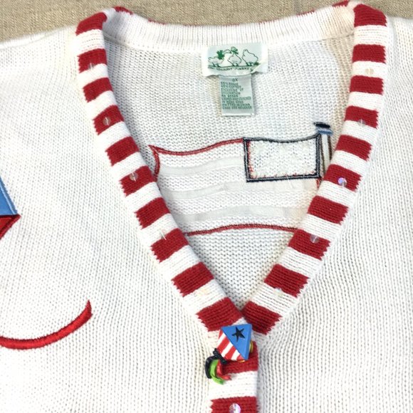 Quacker Factory Patriotic 4TH OF July Flag Sweater - Picture 4 of 14